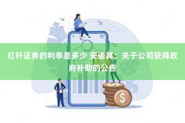 杠杆证券的利率是多少 安诺其：关于公司获得政府补助的公告