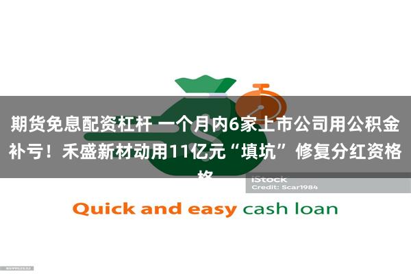 期货免息配资杠杆 一个月内6家上市公司用公积金补亏！禾盛新材动用11亿元“填坑” 修复分红资格